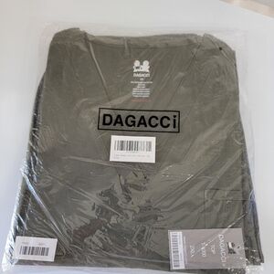 DAGACCI Unisex Medical Scrub Set 2XL Olive Green Poly Cotton Solid New
